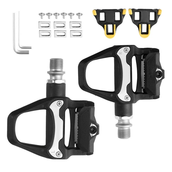 Aellinatey Bicycles Clipless Pedals with Cleats Waterproofs Bike Flat Pedals Replacement Wide Platform Pedal Cycling Accessories