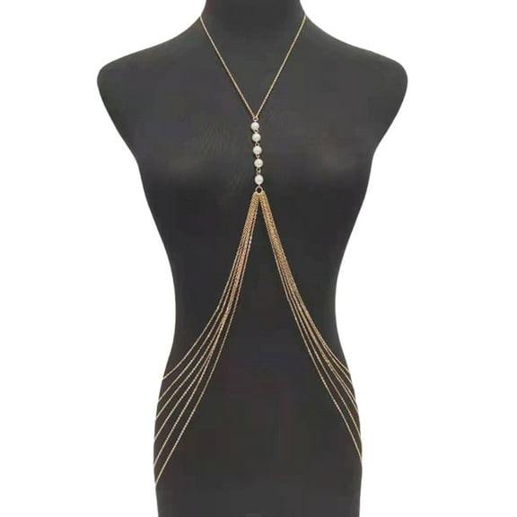 Aellinatey Bikini Chest Chain Women Shoulder Necklace Chain Evening Party Body Jewelry