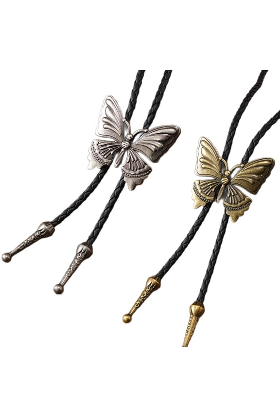 Bolo Tie for Men Carnivals Necktie Alloy Butterfly Buckle Masquerade Necktie