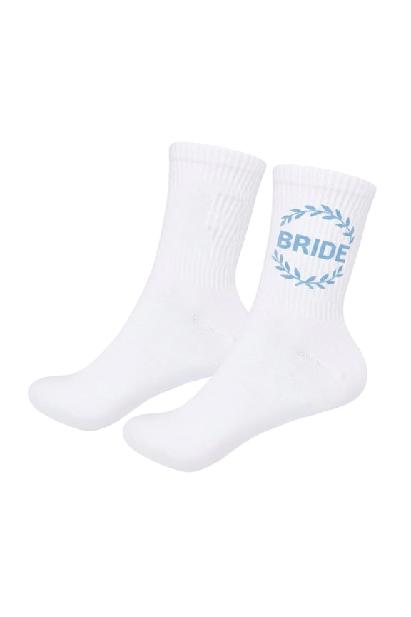 Bride Socks Wedding Something Blue Bridesmaid Gift Bachelorette Shower Decors