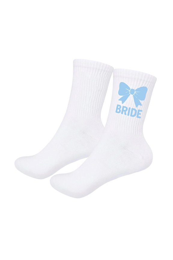 Bride Socks Wedding Something Blue Bridesmaid Gift Bachelorette Shower Decors