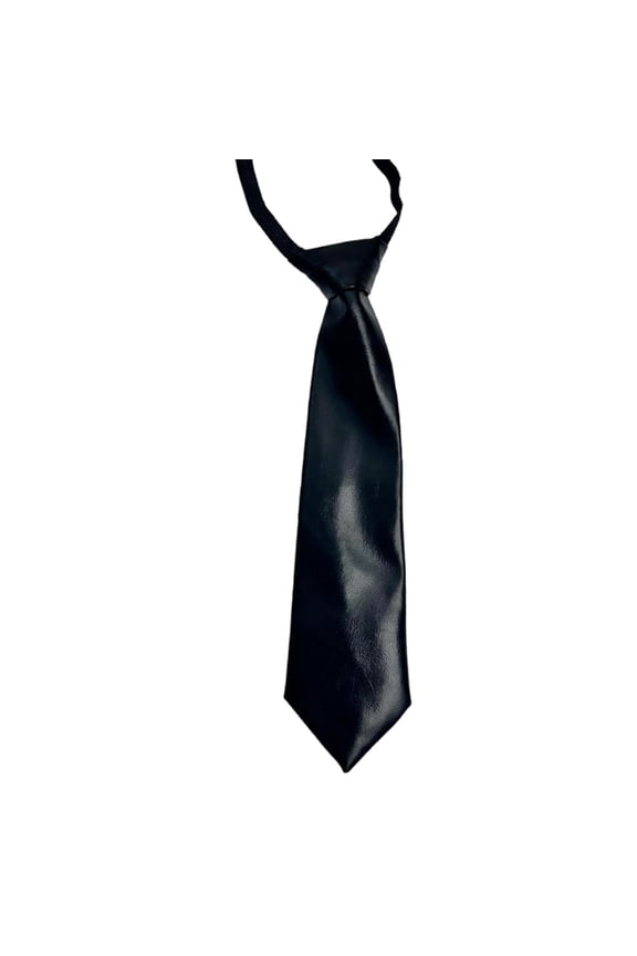 Campus Preppy Necktie Faux Leather Harajuku Vintage Pre Tied Neck Tie for Women