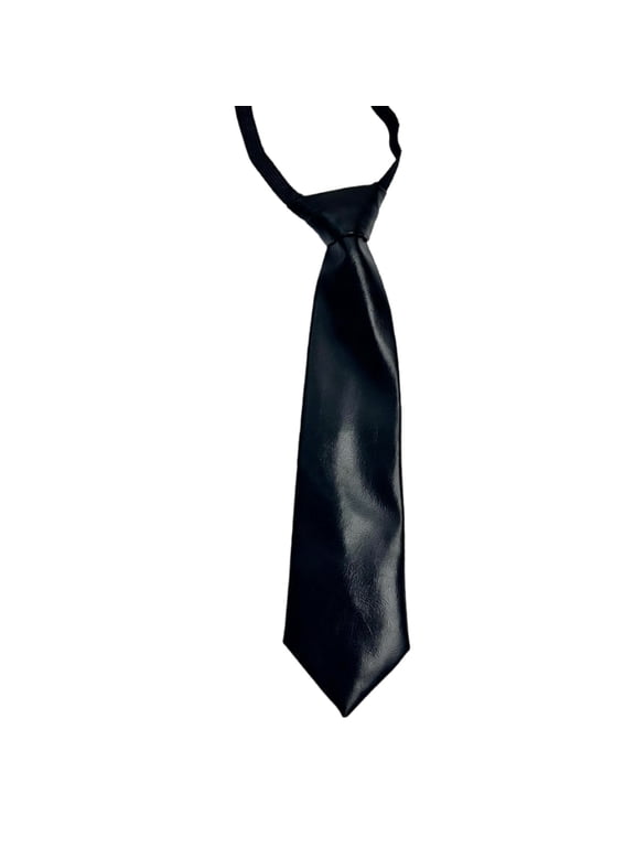 Campus Preppy Necktie Faux Leather Harajuku Vintage Pre Tied Neck Tie for Women