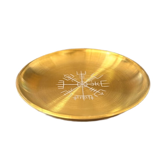 Aellinatey Candlestick Round Plate Pagans Ritual Tray Candle Holder Jewelry Storage Tray