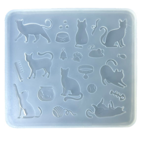 Aellinatey Candy Molds Cats Shape Clay Food Molds Silicone Texture Baking Accessories