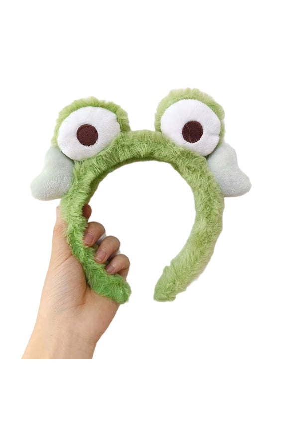 Carnivals Green Frog Headband Plush Hairbands Cute Girls Washing Face Headband