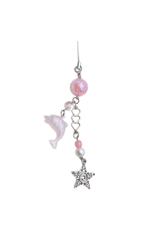 Cartoon Dolphin Keychain Phone Charm Keyring Chain Accessory for Everyday Use