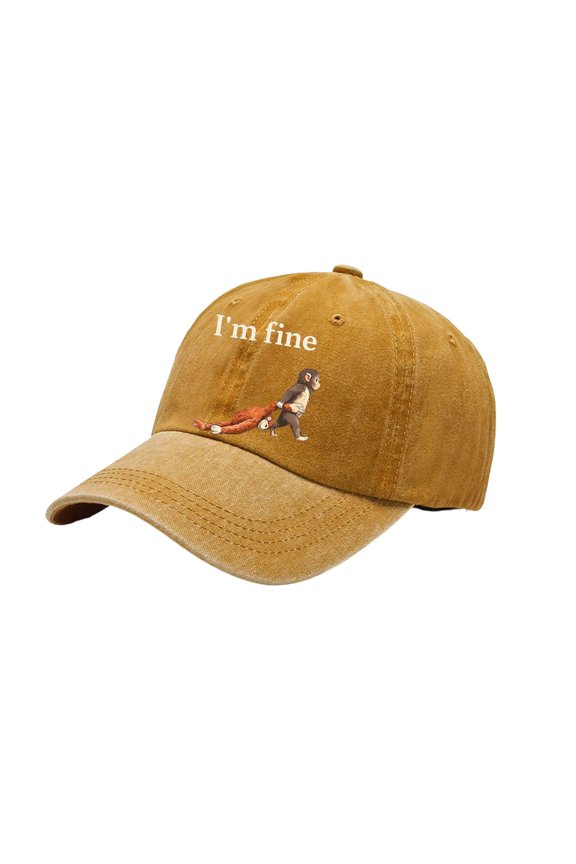 Cartoon Monkey Printing Baseball Cap Soft Breathable Dad Hat For Adult Teens