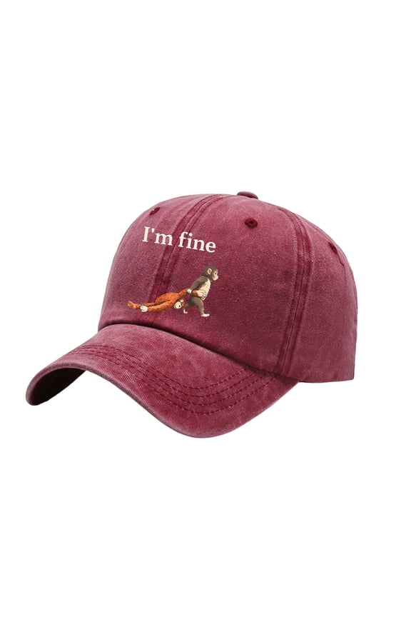 Cartoon Monkey Printing Baseball Cap Soft Breathable Dad Hat For Adult Teens