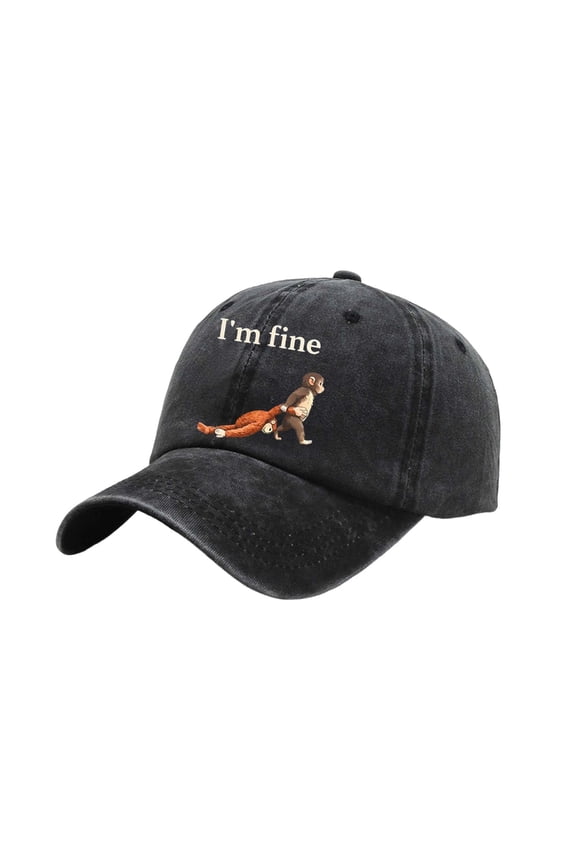 Cartoon Monkey Printing Baseball Cap Soft Breathable Dad Hat For Adult Teens