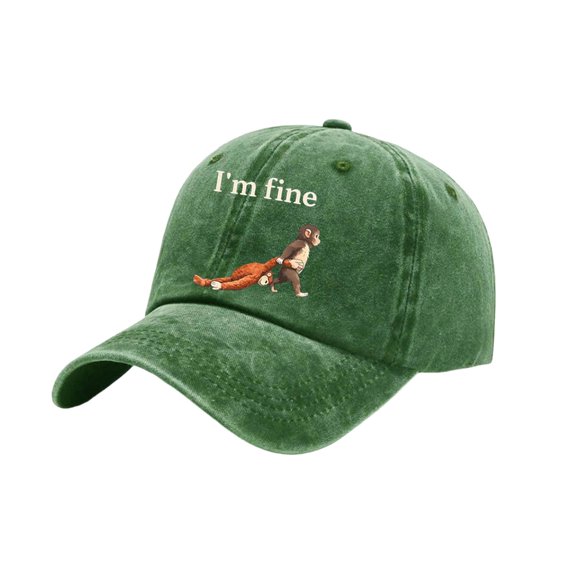Aellinatey Cartoon Monkey Printing Baseball Cap Soft Breathable Dad Hat For Adult Teens