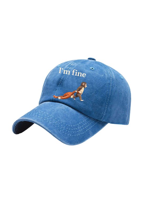 Cartoon Monkey Printing Baseball Cap Soft Breathable Dad Hat For Adult Teens