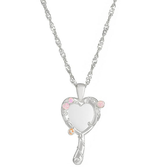Aellinatey Charming Heart Mirrored Pendant Necklace Clavicle Chain Unique Princess Chokers