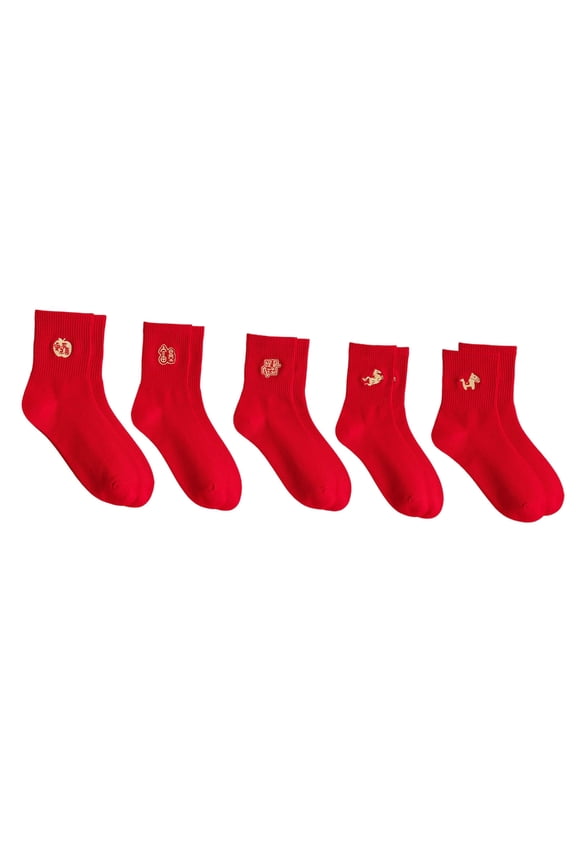 Chinese New Year Crew Socks Novel Funny Ankle Socks Women Men Christmas Socks