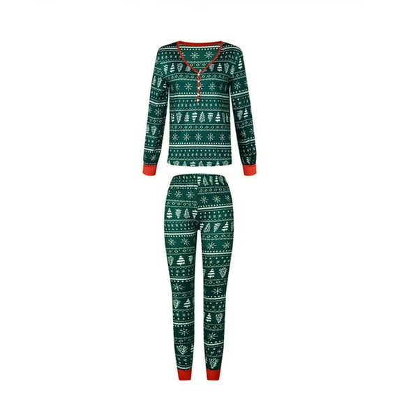 Aellinatey Christmas Matching Pajamas Family Long Sleeve Christmas Pyjamas Set Sleepwear