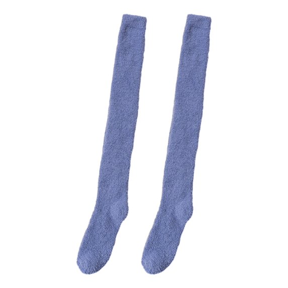 Aellinatey Coral Fleece Over-knee High Socks Women Plush Home Sleep Floor Long Sockings