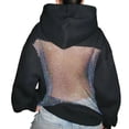 thumbnail image 1 of Aellinatey Crystal Mesh Back Hoodie Loose Long Sleeve Pullovers Oversized Sweatshirts, 1 of 12