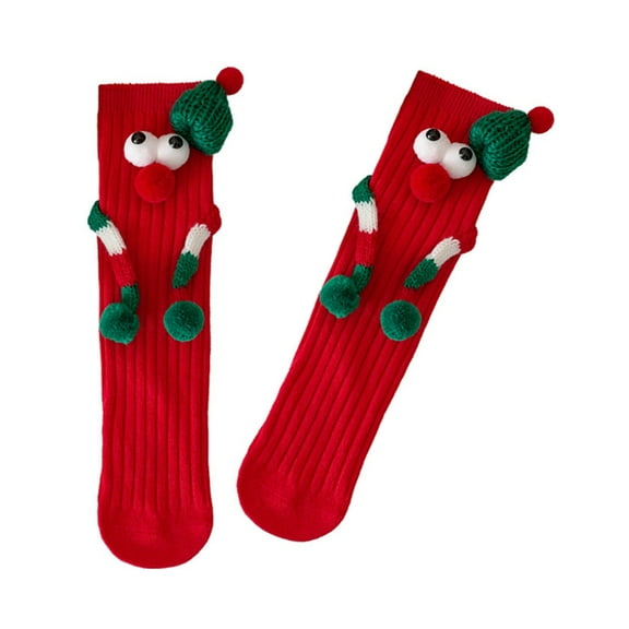 Aellinatey Cute Big Eyes Christmas Stockings Kids Cartoon Magnets Socks for Festival Wear