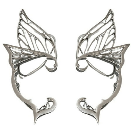 Aellinatey Cute Elf Ear Cuffs Butterfly Ear-Clips Wrap Around Halloween-Cosplay Earrings