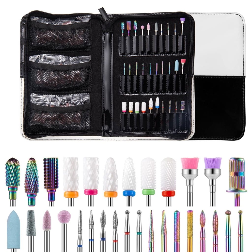 Aellinatey Diamond Ceramic Nail Drill Bits Carbide Cuticle Remover Bits