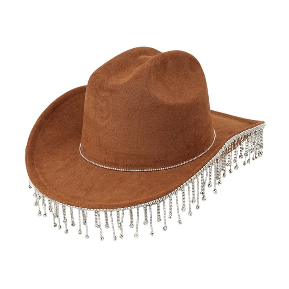 Aellinatey Disco Hat Sparkly Tassels Cowboy Hats Eye-catching Singers Comedian Hat