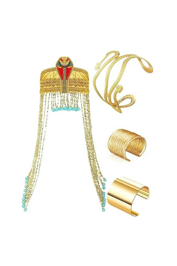 Egyptian Costume Jewelry Accessories Snake Arm Cuff and Wrist Bracelet
