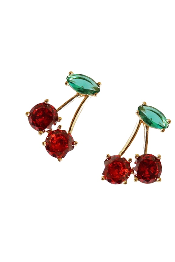 Elegant Cherry Earrings Fruit Ear Jewelry Alloy Texture Fashion Accessories