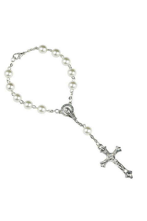 Elegant Pearl Bead Baby Baptism Gifts Rosary Bracelets Christening Party Favor