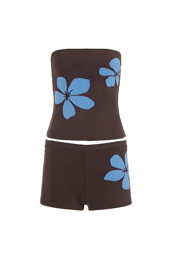 Elegant Sleeveless Top And Shorts Set Soft Viscose Outfit For Active Women