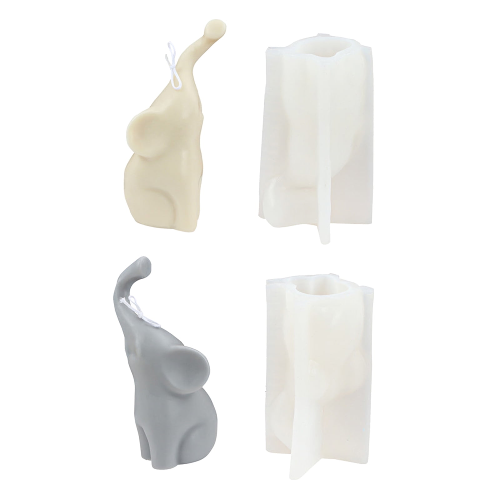 Aellinatey Elephant Ornament 3D Candle Soap Mould DIY Candle Epoxy Mold Handmade Mold