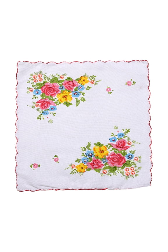 Exquisite Floral Handkerchiefs Set 100% Cotton for Women Wedding Party Church