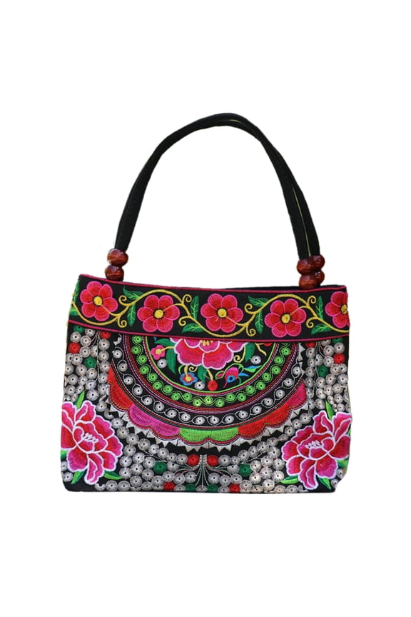 Fashion Embroidery Women Small Handbags Floral Embroidered Lady Top-handle Bags