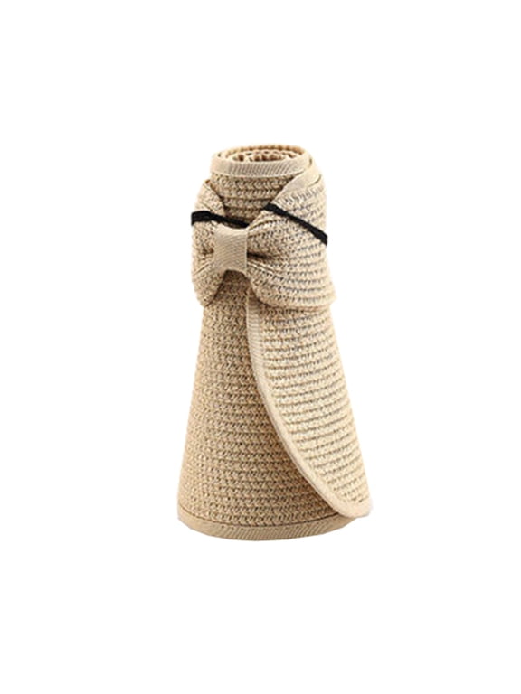 Fashion Girl Women Lady Foldable Roll Up for Sun Beach Wide Brim Straw Visor Hat