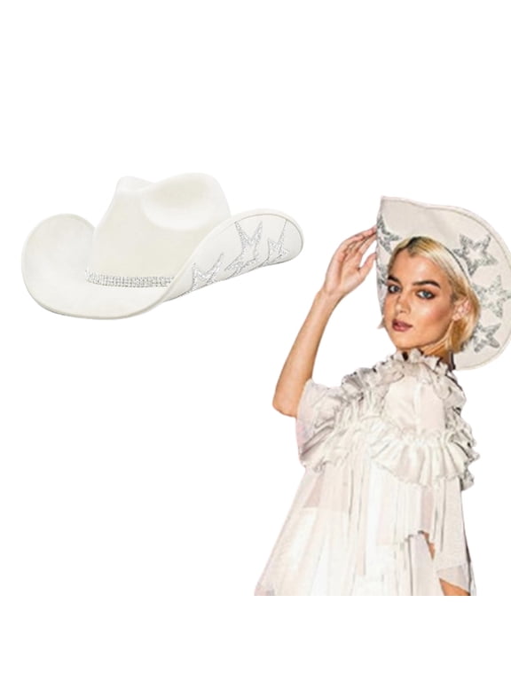 Fashion Western Adult Cowboy Hat with Rhinestone Star Pattern Photography Hat