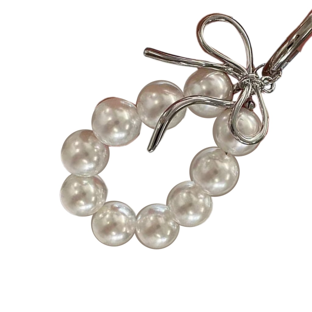 Aellinatey Fashionable Beaded Keychain with Bowknot Keyring Handmade