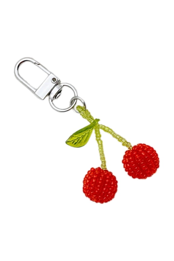 Fashionable Cherries Charm Pendant Keychain Handbag Accessories Girls Key Rings