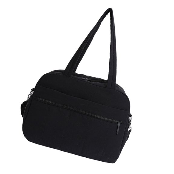 Aellinatey Fashionable Quilted Nylon Shopper Bag With Zipper Top And Storage Pockets
