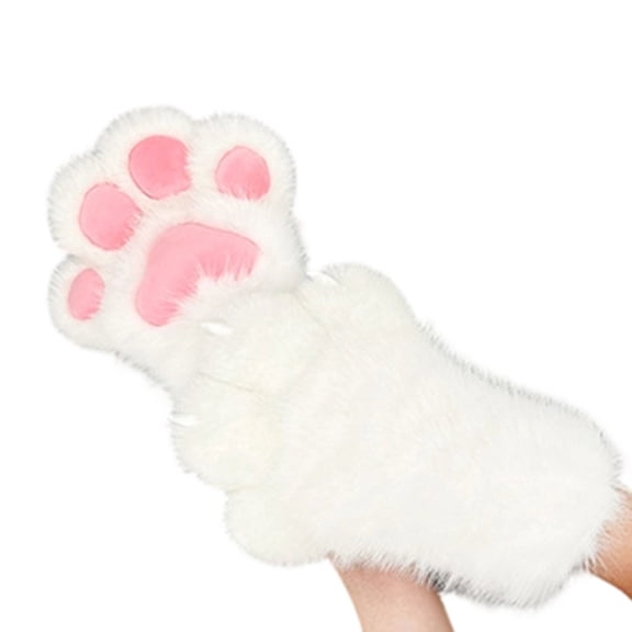Aellinatey Furry Cats Paws Gloves Cosplay Costume Gloves for Women Girl Warmth Anime Props