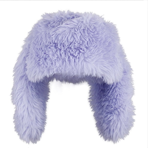 Aellinatey Girls Rabbit Hat Y2K Furry Ears Hat Furry Rabbit Gifts Warm Winter Hat