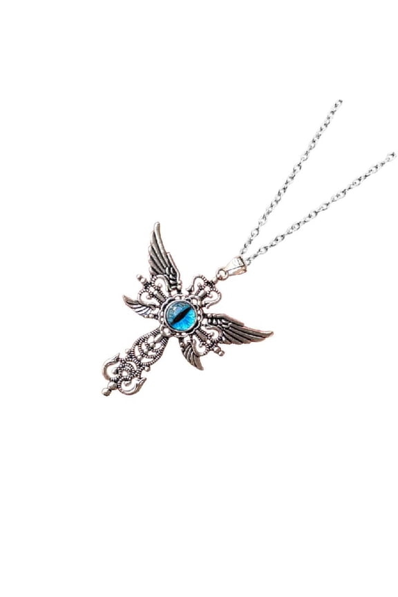 Gothic Devil Wing Crosses Necklace Adjustable Chain Punk Fashion Neck Jewelry