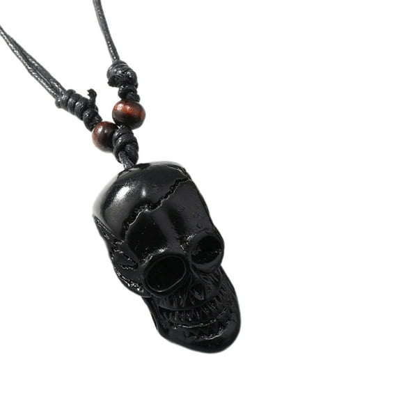 Aellinatey Gothic Skull Pendant Necklace Skeleton Charm Long Chain for Men Women Jewelry