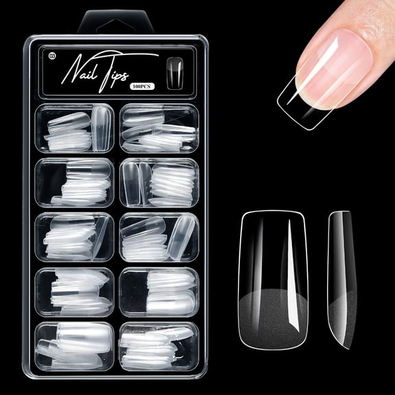 Aellinatey Half Cover Fake Nail Half Matte Full Cover False Nail Tips Press on Nail