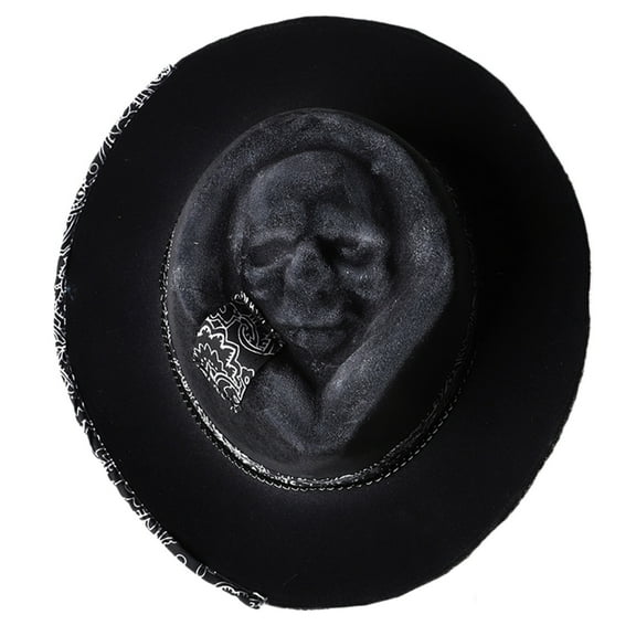 Aellinatey Halloween Skull Cowboy Hat Spooky and Stylish Headwear for Masquerade