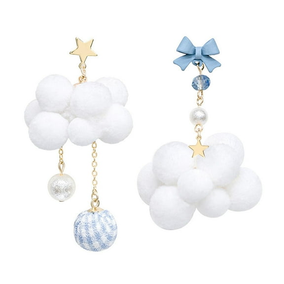Aellinatey Handmade Lightweight Simple Lovely White Clouds Dangle Drop Earrings Sets