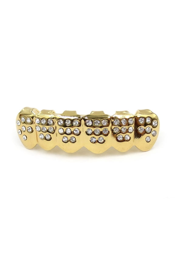 Hip Hop Teeth Grills Decorative Braces with Diamonds for Teeth Rapper Cosplay