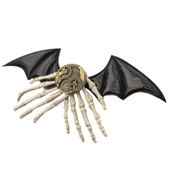 Aellinatey Horror Theme Hair Clip Black Bat Wing Bone Hand Gear Decoration For Halloween