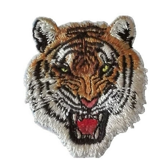 Aellinatey Iron on Patches Roaring Striped Tiger Patch Sew on Appliques for Clothes