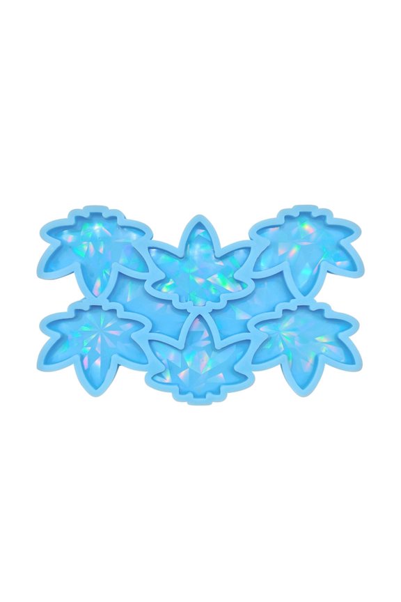 Keychain Pendant Silicone Mold Holographic-Maple-Leaf Charm Resin Epoxy Mold