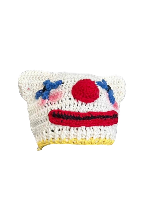 Knit Skull Hat Funny Clown Hat Cartoon Beanie Hat Women Autumn Winter Warm Cap