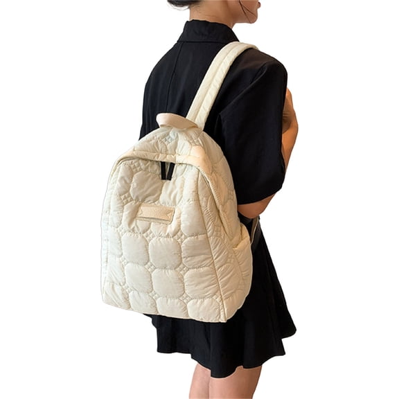 Aellinatey Large Capacity Casual Backpack Lightweight Puffer Backpack School Book Bag